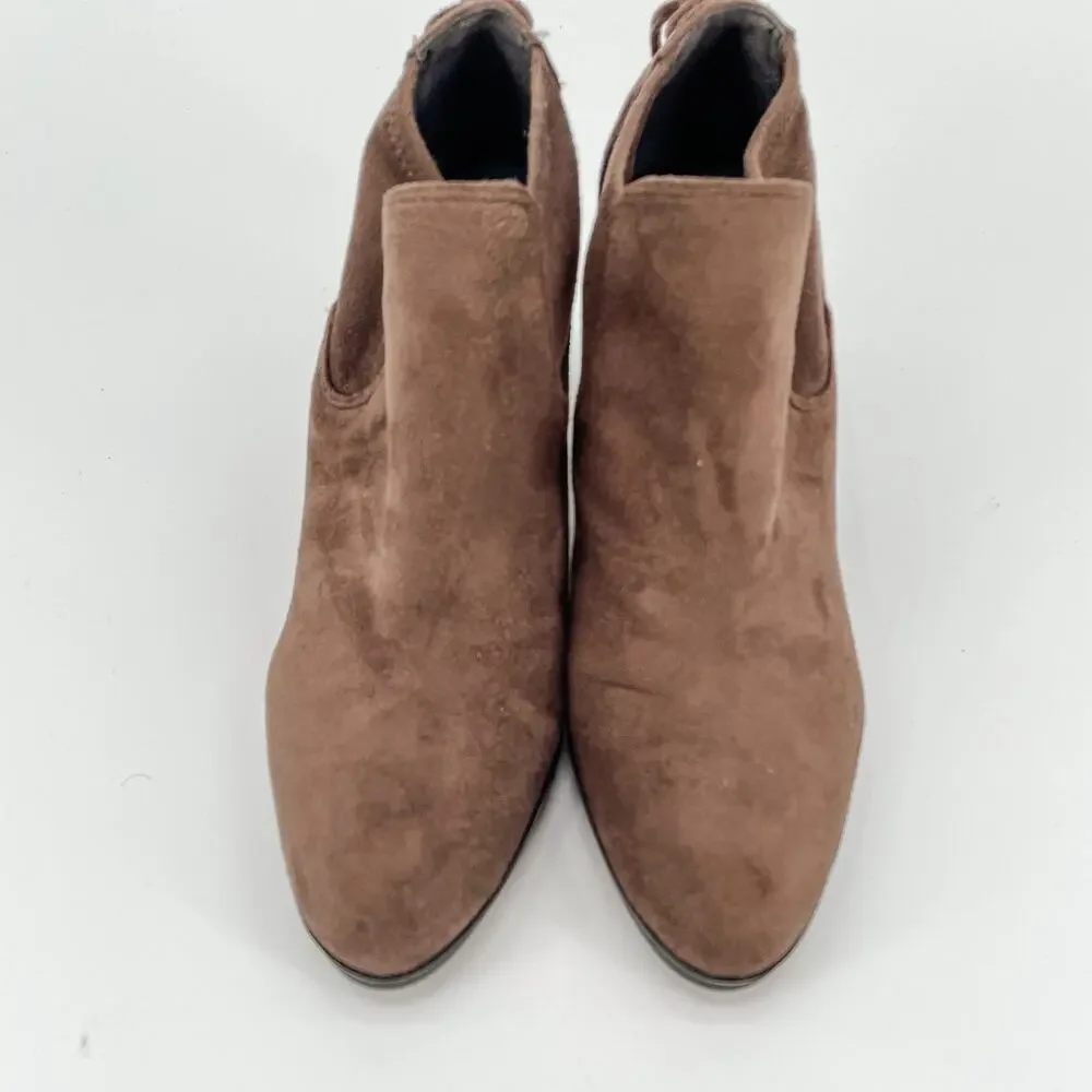 Franco Sarto Brown Suede Heeded Booties // 9